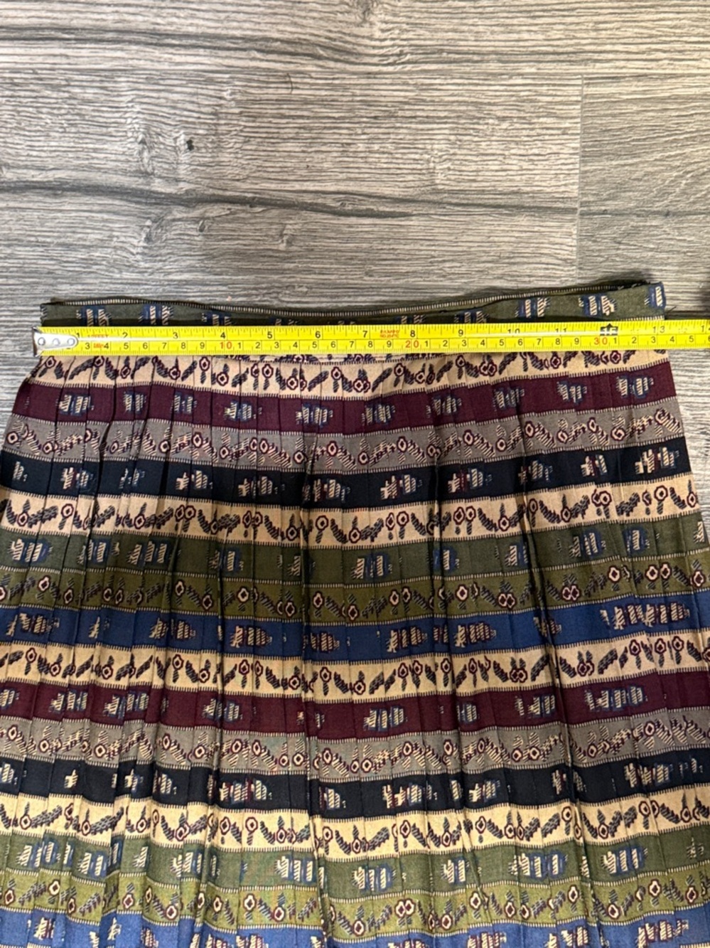Boho Tiered Midi Skirt in Burgundy, Navy & Olive - Picture 6 of 9